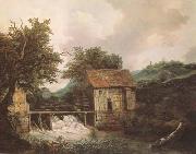 Jacob van Ruisdael Two Watermills and an open Sluice near Singraven (mk08) painting